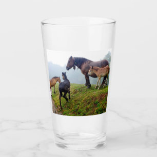 Free range horses glass