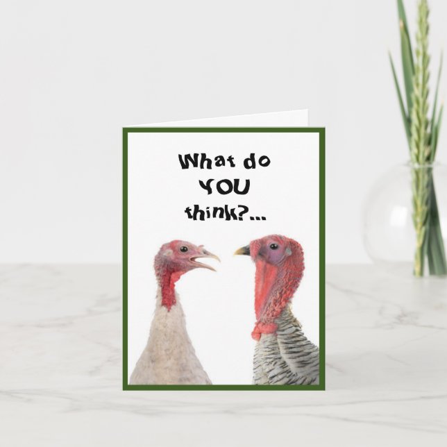 Free-Range Turkey humour Thanksgiving Card (Front)