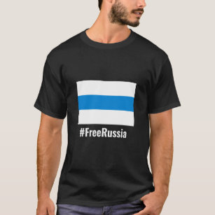 Free Russia - English - White Blue White Flag T-Shirt
