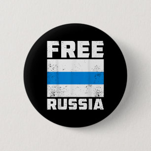 Free Russia New Russian Flag White Blue Anti-war P 6 Cm Round Badge