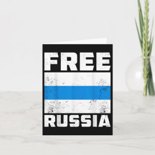 Free Russia New Russian Flag White Blue Anti-war P Card