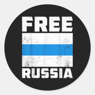 Free Russia New Russian Flag White Blue Anti-war P Classic Round Sticker