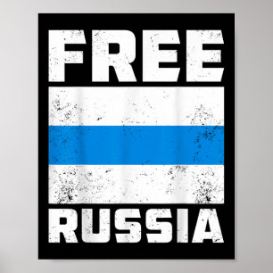 Free Russia New Russian Flag White Blue Anti-war P Poster