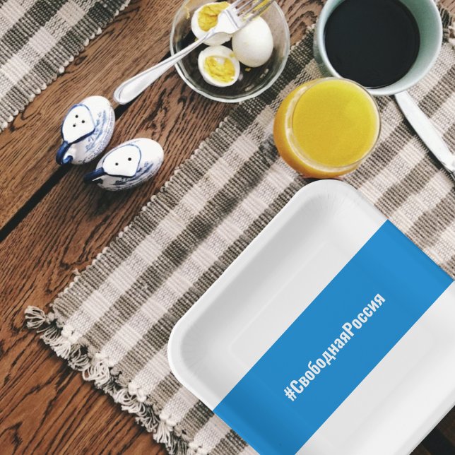 Free Russia - Russian - White Blue White Flag Paper Plate (Creator Uploaded)