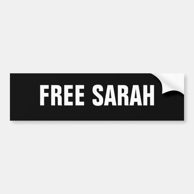 FREE SARAH Bumper sticker (Front)