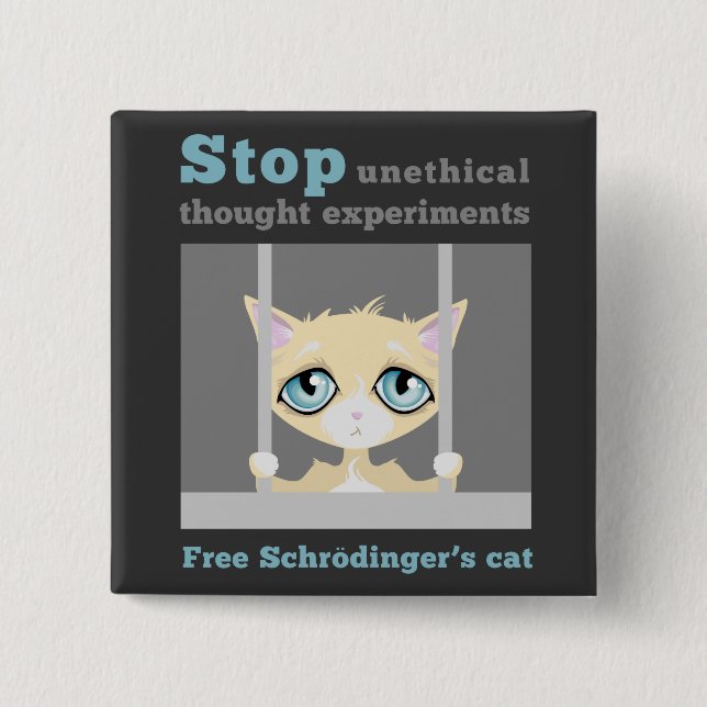 Free Schrodinger's Cat 15 Cm Square Badge (Front)