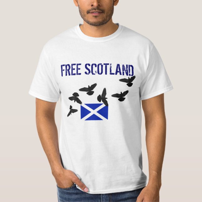 Free Scotland Scottish Independence Birds T-Shirt (Front)