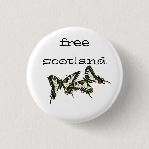 Free Scotland Swallowtail Butterflies Pinback 3 Cm Round Badge