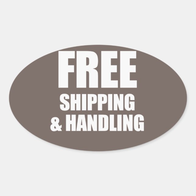 FREE SHIPPING AND HANDLING OVAL STICKER (Front)