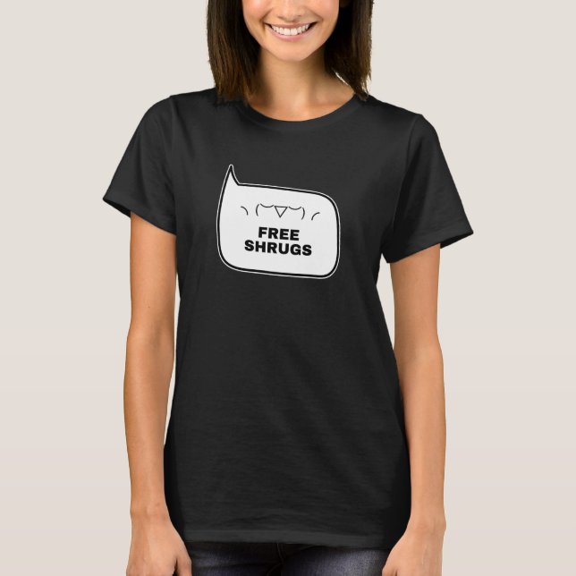 FREE SHRUGS Funny Kaomoji Japanese Emoticons 2 T-Shirt (Front)