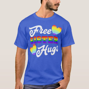 Free Sister Hugs LBGT Rainbow Heart Gay Pride Mont T-Shirt
