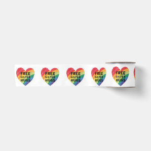 Free Sister Hugs LGBT Gay Lesbian Pride Month Rain Satin Ribbon