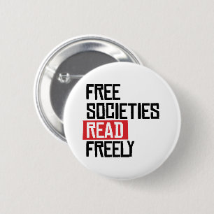 Free societies read freely 6 cm round badge