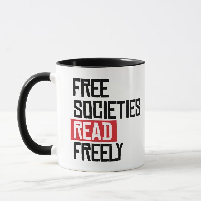 Free societies read freely mug (Left)