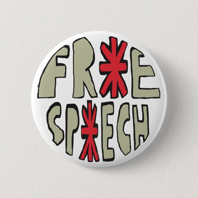Free Speech 6 Cm Round Badge (Front)