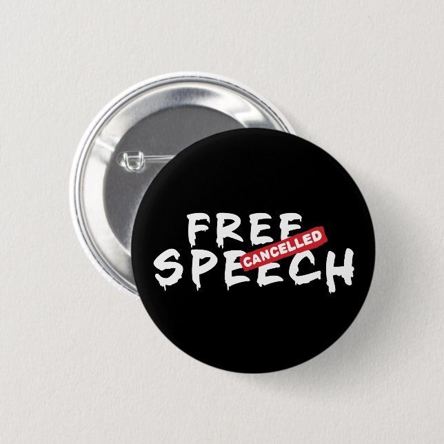 Free speech Cancelled Banksy Graffiti Parody 6 Cm Round Badge (Front & Back)