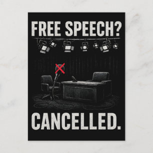 Free Speech Cancelled Protest Holiday Postcard