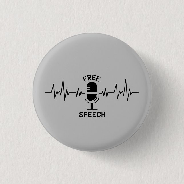 Free Speech EKG 3 Cm Round Badge (Front)