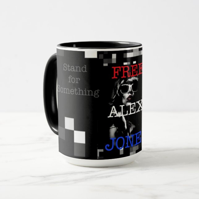 Free Speech - Free Alex Jones 15oz Mug (Front Left)