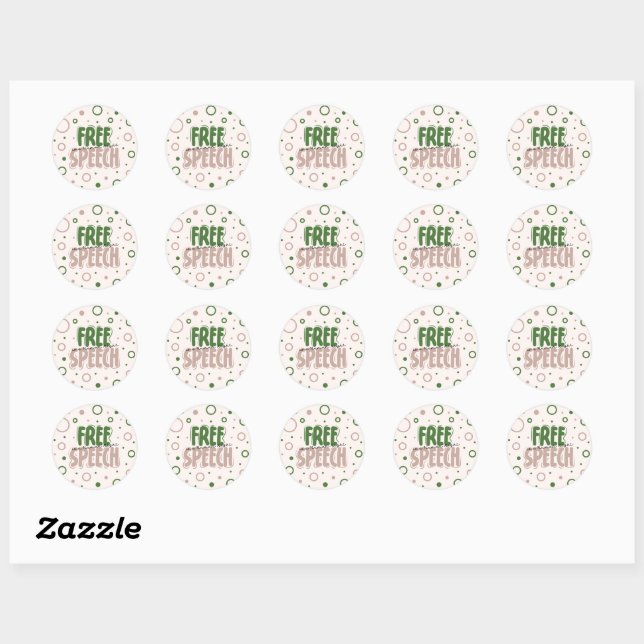 Free Speech Is a Human Right Classic Round Sticker (Sheet)