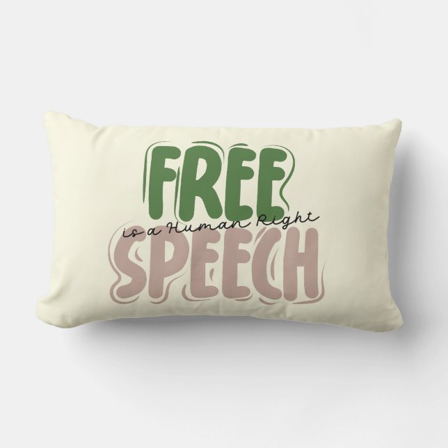 Free Speech Is a Human Right Lumbar Cushion (Front)