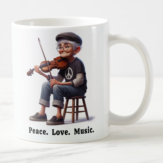 Free Spirated Senior Citizen Enjoying Life Coffee Mug (Creator Uploaded)