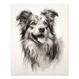 Free Spirit Dog Black and White Photo Print