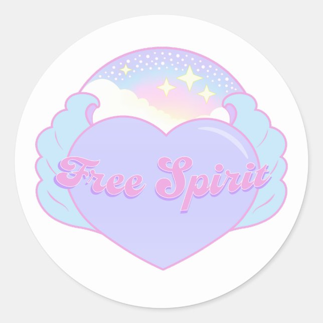 Free Spirit Heart Sticker (Front)