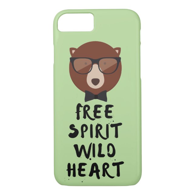 Free Spirit Hipster Bear Case-Mate iPhone Case (Back)