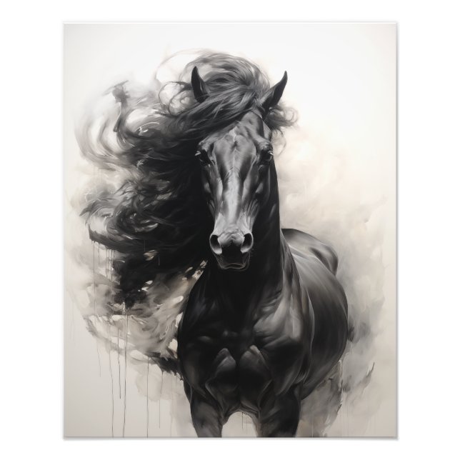 Free Spirit Horse Black and White Photo Print (Front)