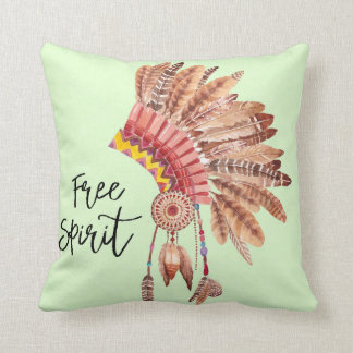 Free Spirit Native American Feather Headdress Cushion