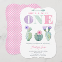 Free Spirit Pink Lilac Cactus Girl 1st Birthday