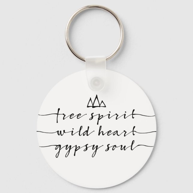 free spirit, wild heart, gypsy soul key ring (Front)