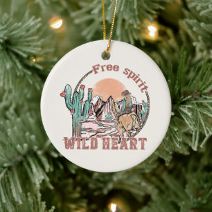 Free Spirit, Wild Heart Western Country Ceramic Ornament
