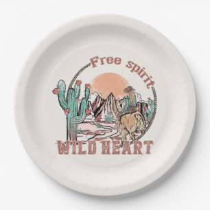 Free Spirit, Wild Heart   Western Country Paper Plate