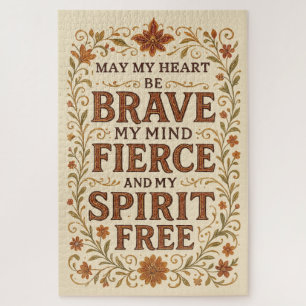 Free-Spirited Bohemian Affirmation Quote Art Jigsaw Puzzle