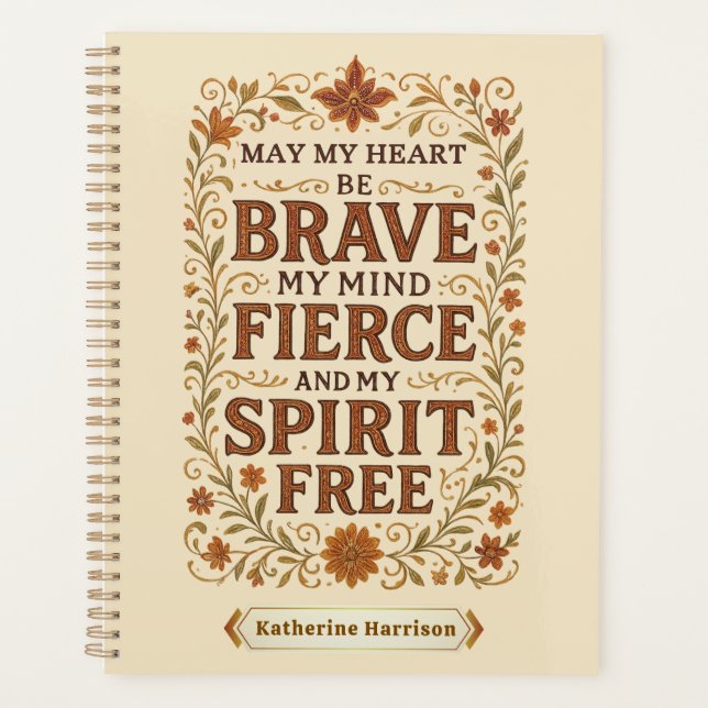 Free-Spirited Bohemian Affirmation Quote Art Planner (Front)