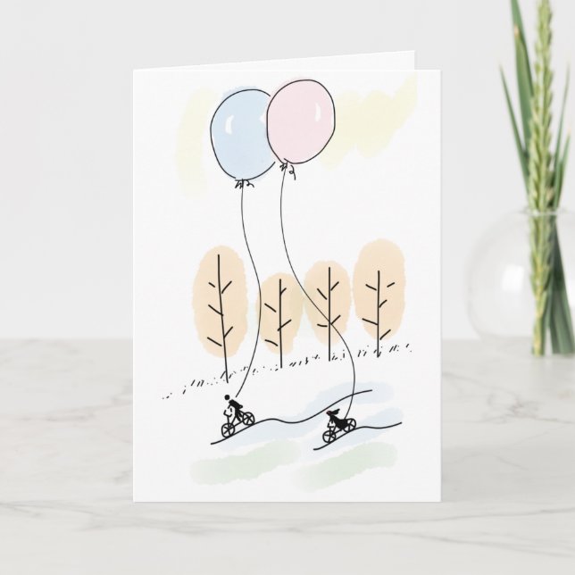 Free-spirited Couple on a Bike Adventure Together Holiday Card (Front)