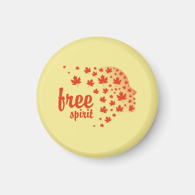 Free-spirited face, autumn magnet (Front)