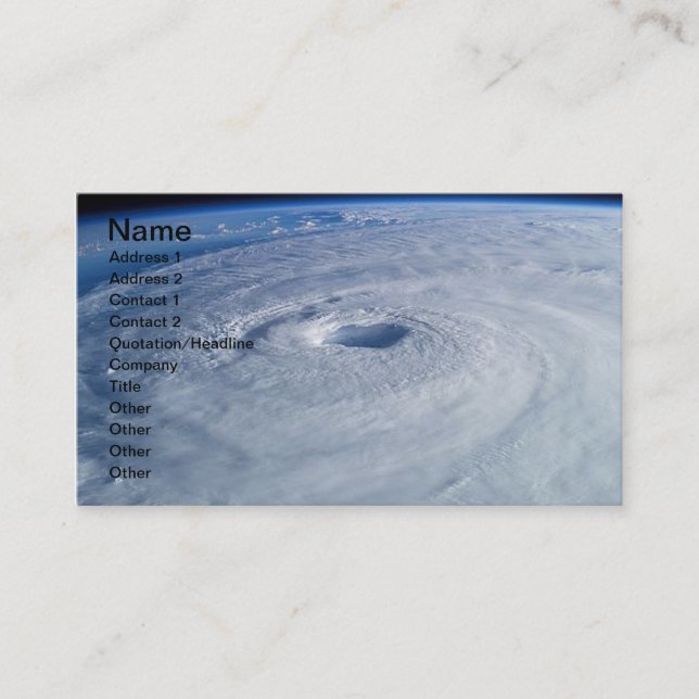 Free Stock Photo of Hurricane Isabel, Name, Add... Business Card (Front)