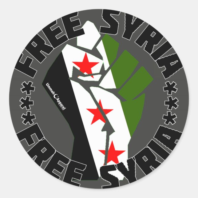 Free Syria Classic Round Sticker (Front)