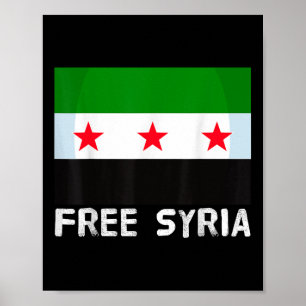 Free Syria Proud Vintage Syrian Flag Heart Map Sou Poster