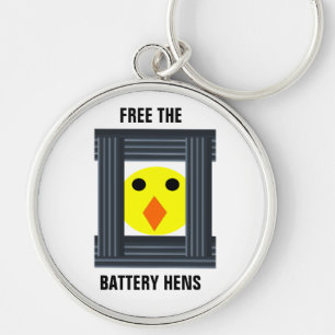 Free The Battery Hens Keychain
