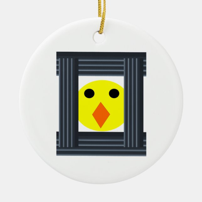 Free the Battery Hens Pendant Ceramic Ornament (Front)