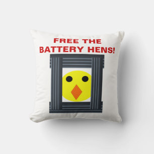 Free the Battery Hens Pillow