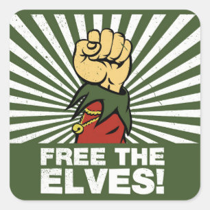 Free the elves! square sticker