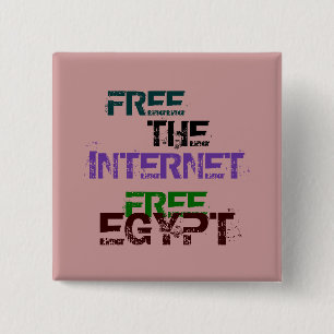 FREE THE INTERNET FREE EGYPT 15 CM SQUARE BADGE