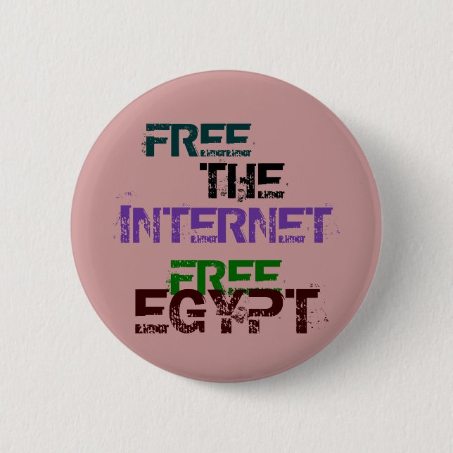 FREE THE INTERNET FREE EGYPT 6 CM ROUND BADGE (Front)