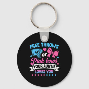 Free Throws or Pink Bows Auntie Loves You Baby Key Ring