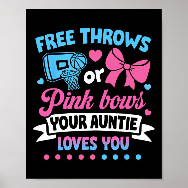 Free Throws or Pink Bows Auntie Loves You Baby Poster (Front)